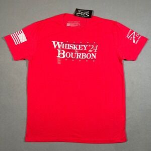 Grunt Style T-Shirt Whiskey and Bourbon 24 My Vote Red Men XL Patriotic Flag USA